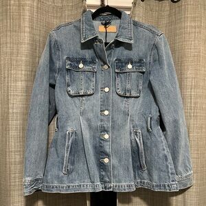 Black NYC Denim Button-Up Women's Jacket